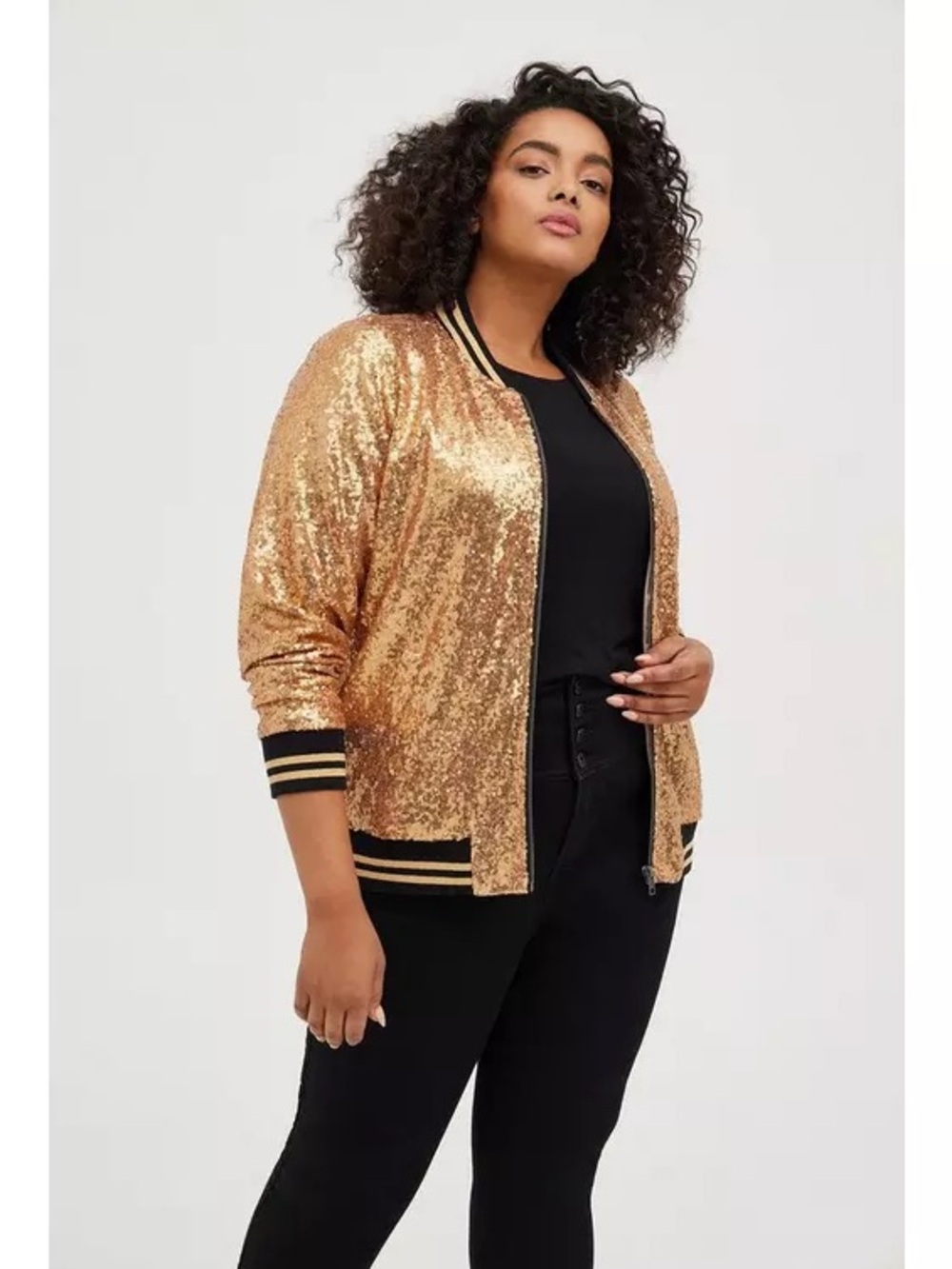 NEW torrid gold sequin bomber jacket size 2 2X